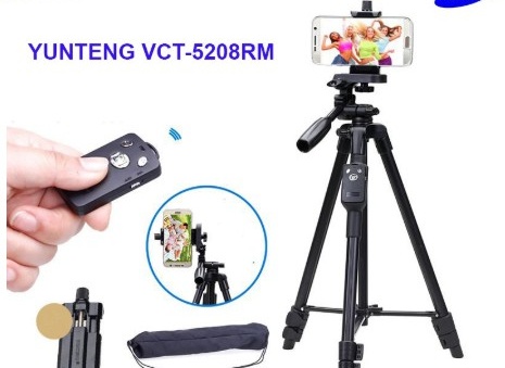 [CHÍNH HÃNG] Tripod Chụp Ảnh Cao Cấp YUNTENG 5208 Dành Cho Máy Ảnh DSLR, Điện Thoại, Action Camera