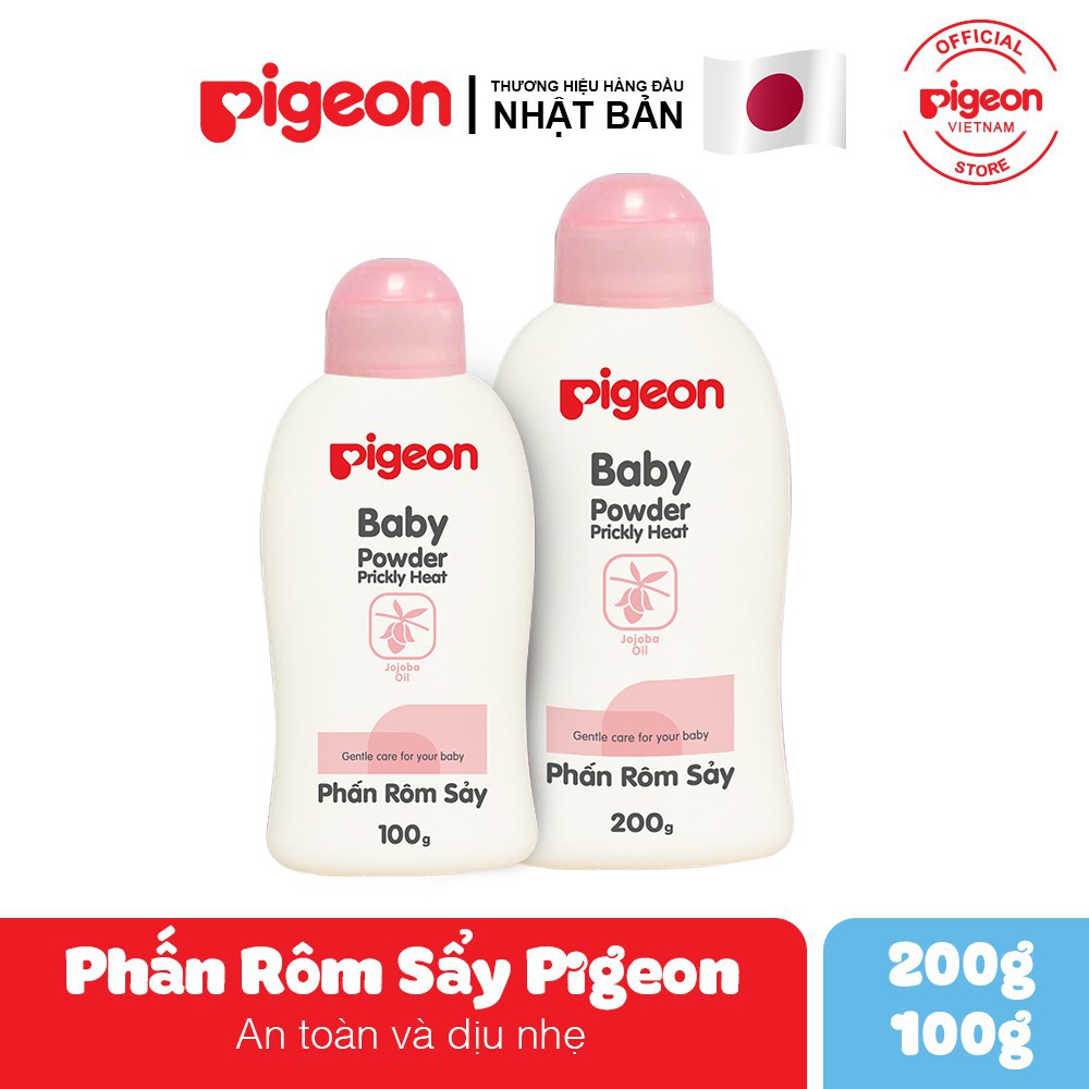 Phấn rơm sẩy Pigeon nắp màu cho bé 100g/ 200g