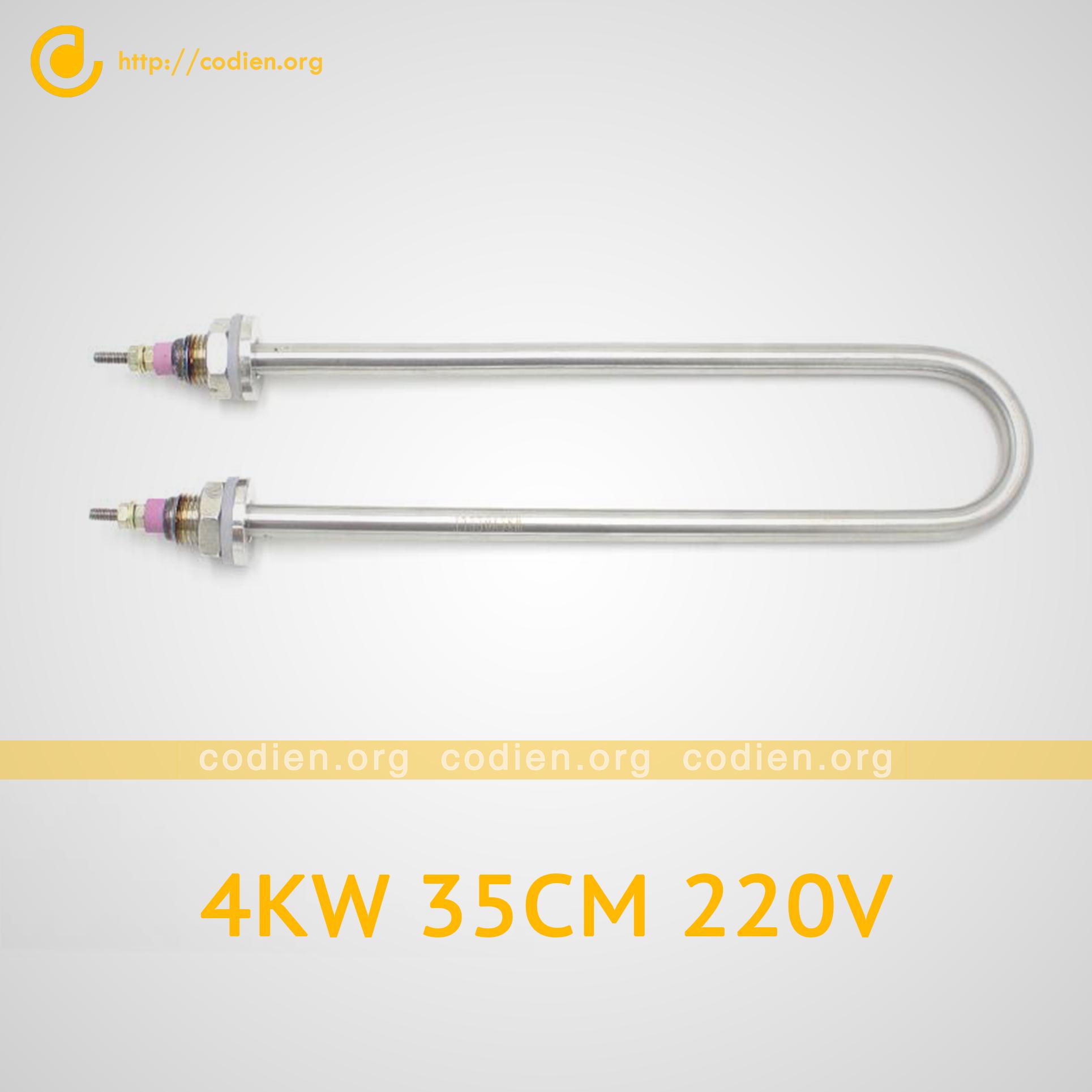 Điện trở nhiệt Thanh nhiệt đun nước Điện trở đun nước Inox chữ U đơn công suât 5kw 4kw chiều dài 35cm, 40cm điện áp nguồn 220V 380V