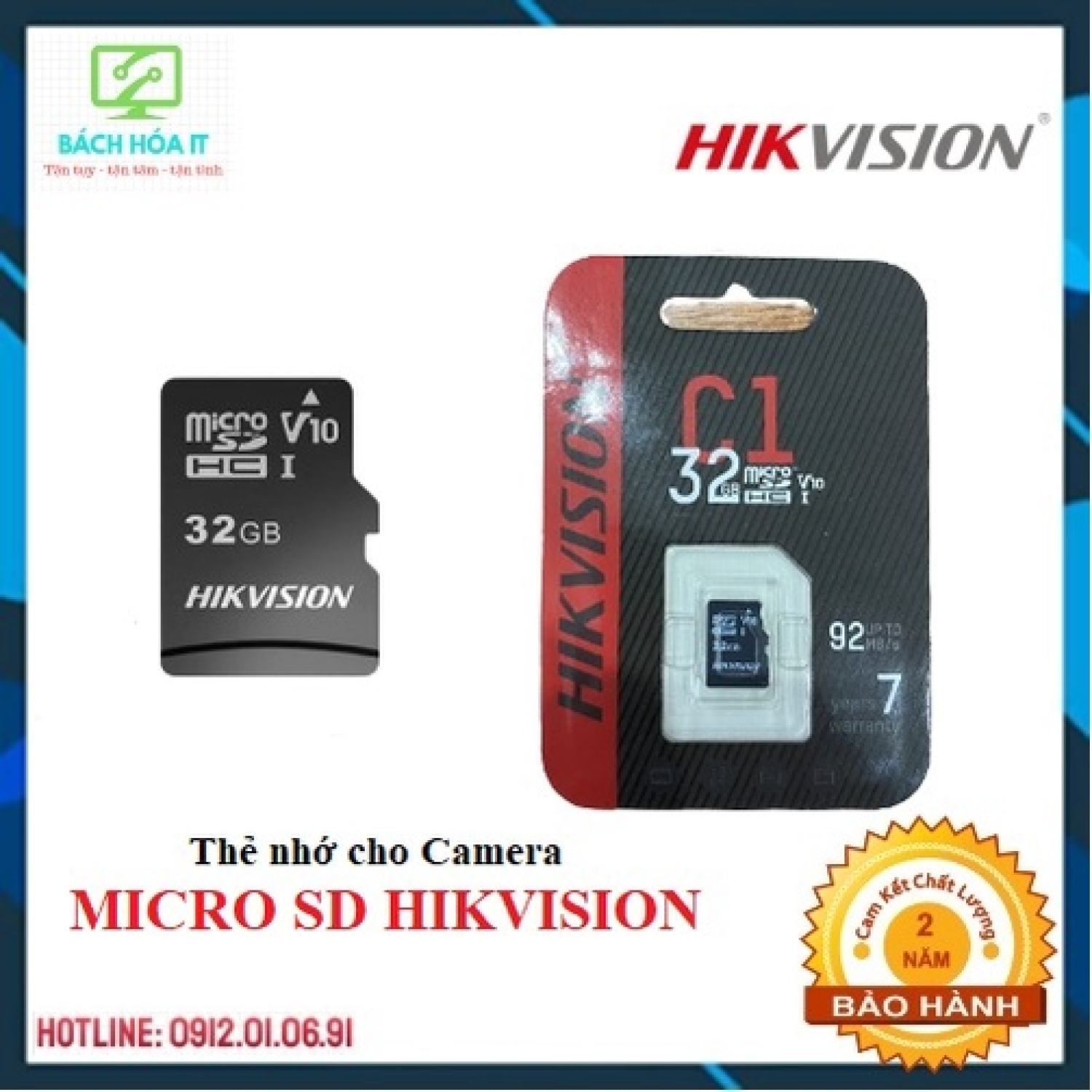 [Mã ELMS10 giảm 6% đơn 50K] Thẻ nhớ MicroSD Hikvision 32GB/64GB/128GB, tốc độ đọc 92MB/s,chính hãng - Tin Học Thịnh Phát