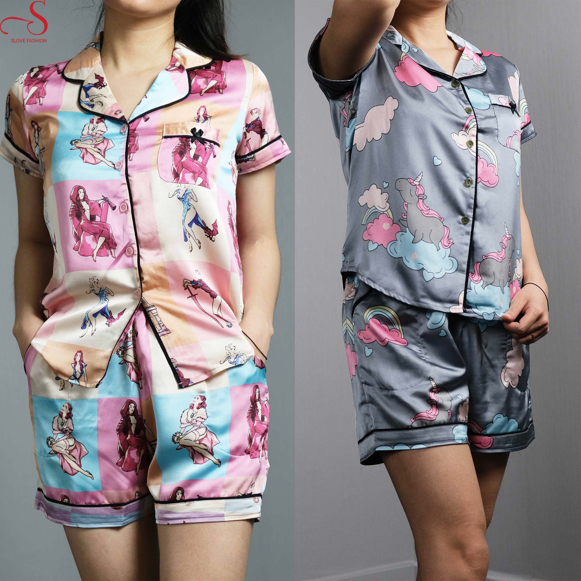 Đồ mặc nhà, đồ mặc nhà nữ, đồ bộ mặc nhà xinh, đồ ngủ, đồ ngủ nữ, đồ ngủ pyjama cho nữ họa tiết xinh xắn đáng yêu