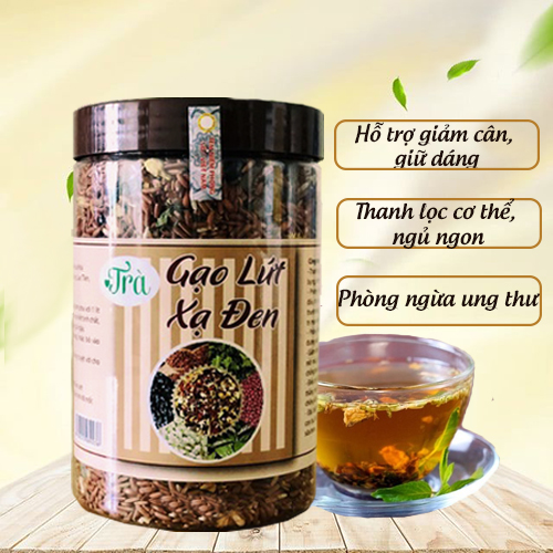 Trà Gạo Lứt Xạ Đen, Trà Gạo Lứt mix 8 vị giúp thanh lọc cơ thể, giảm cân và phòng chống ung bướu - 500g