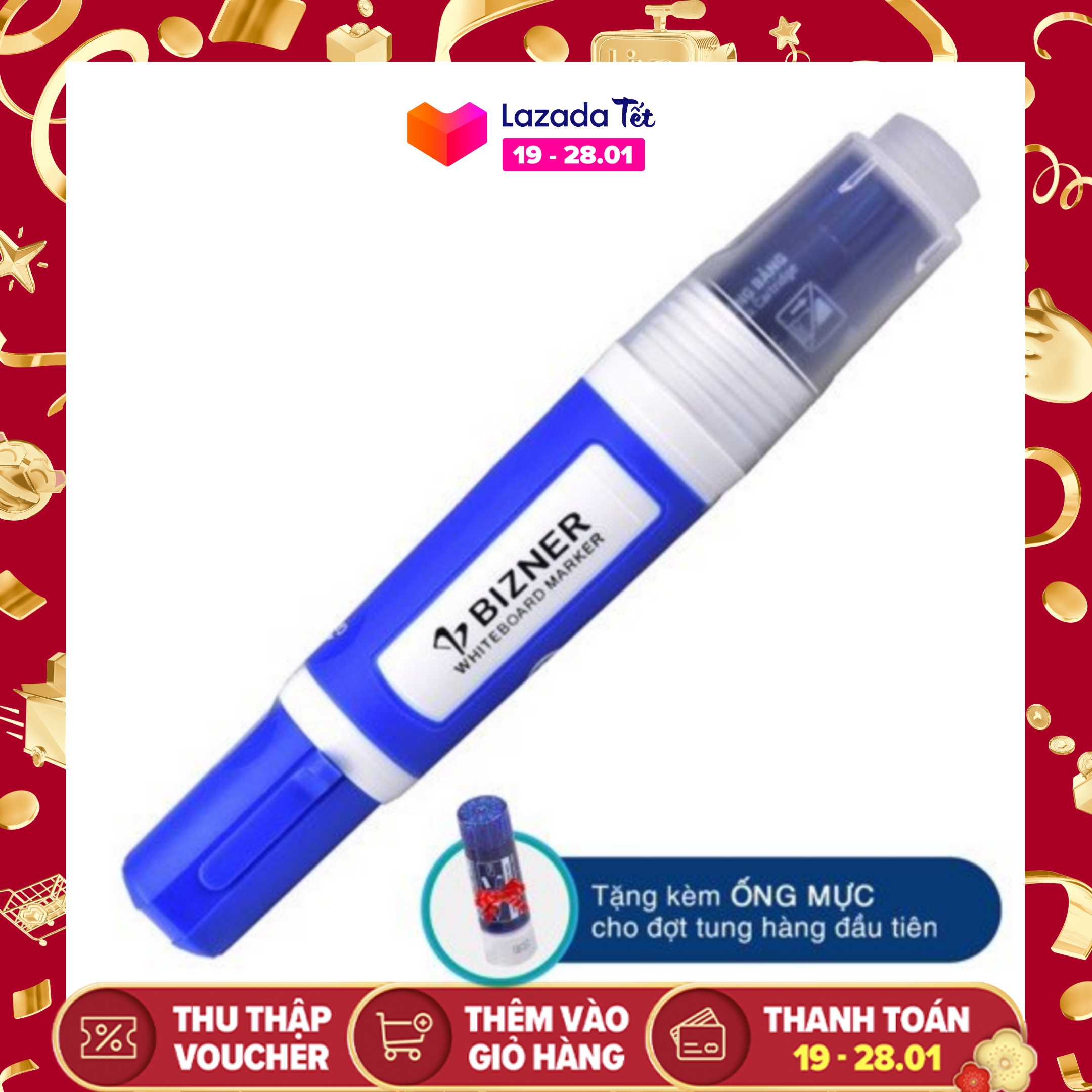 [HCM][Tặng kèm 1 ống mực] Bút lông bảng cao cấp bizner biz-wb02 (vỉ 1 cây) cam kết hàng đúng mô tả chất lượng đảm bảo an toàn đến sức khỏe người sử dụng đa dạng mẫu mã