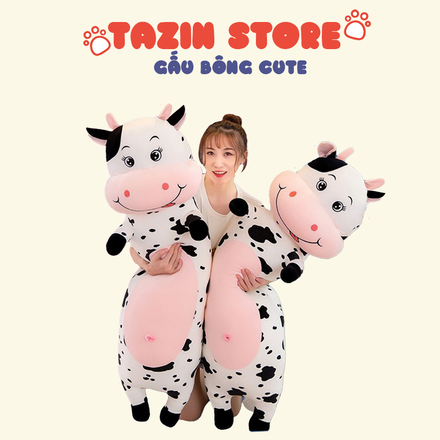 Gấu bông gối ôm bò sữa mềm mịn, êm ái tazin shop