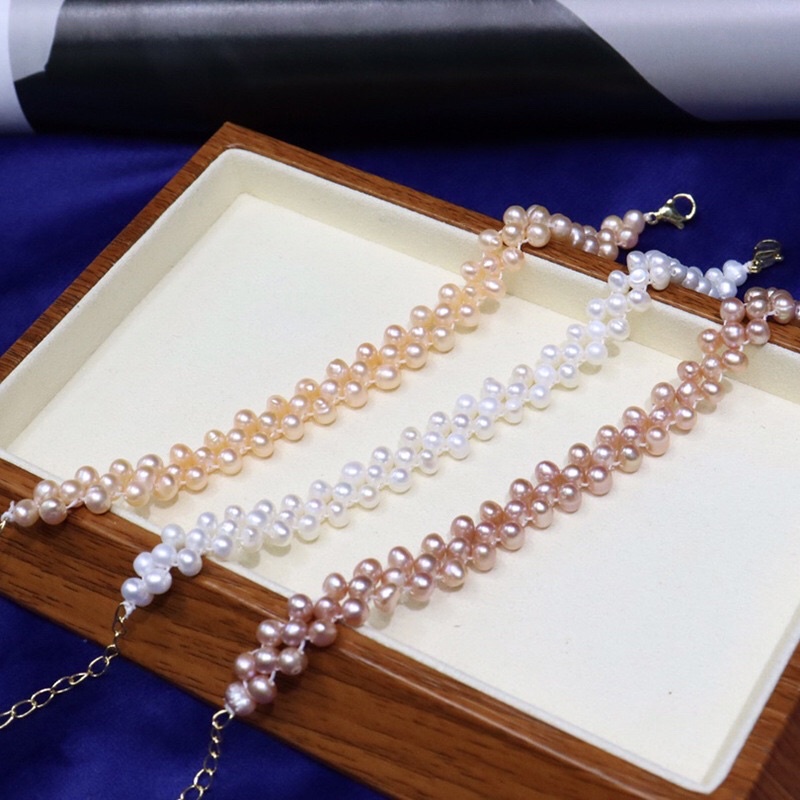 Vòng Tay Hạt Ngọc Trai Đan Nhỏ 5ly - Ngọc Trai Trường Thịnh