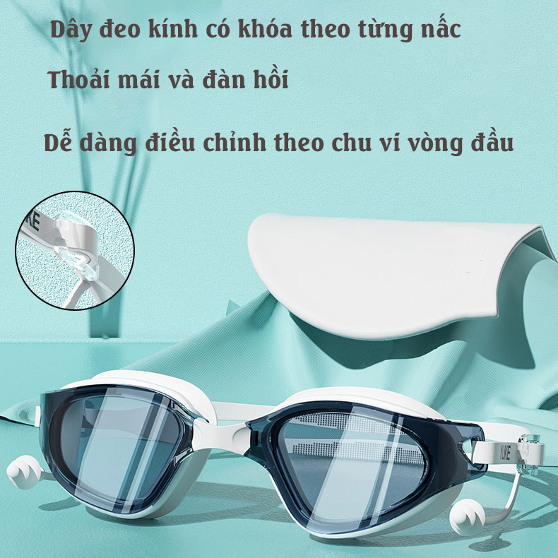 Kính bơi cận độ, kính bơi cận nam nữ chuyên nghiệp không rỉ nước, kính bơi cận cho bé và người lớn có chỉnh mối nối 2 mắt linh hoạt phù hợp với mặt người đeo - m5 - pink salt bikini