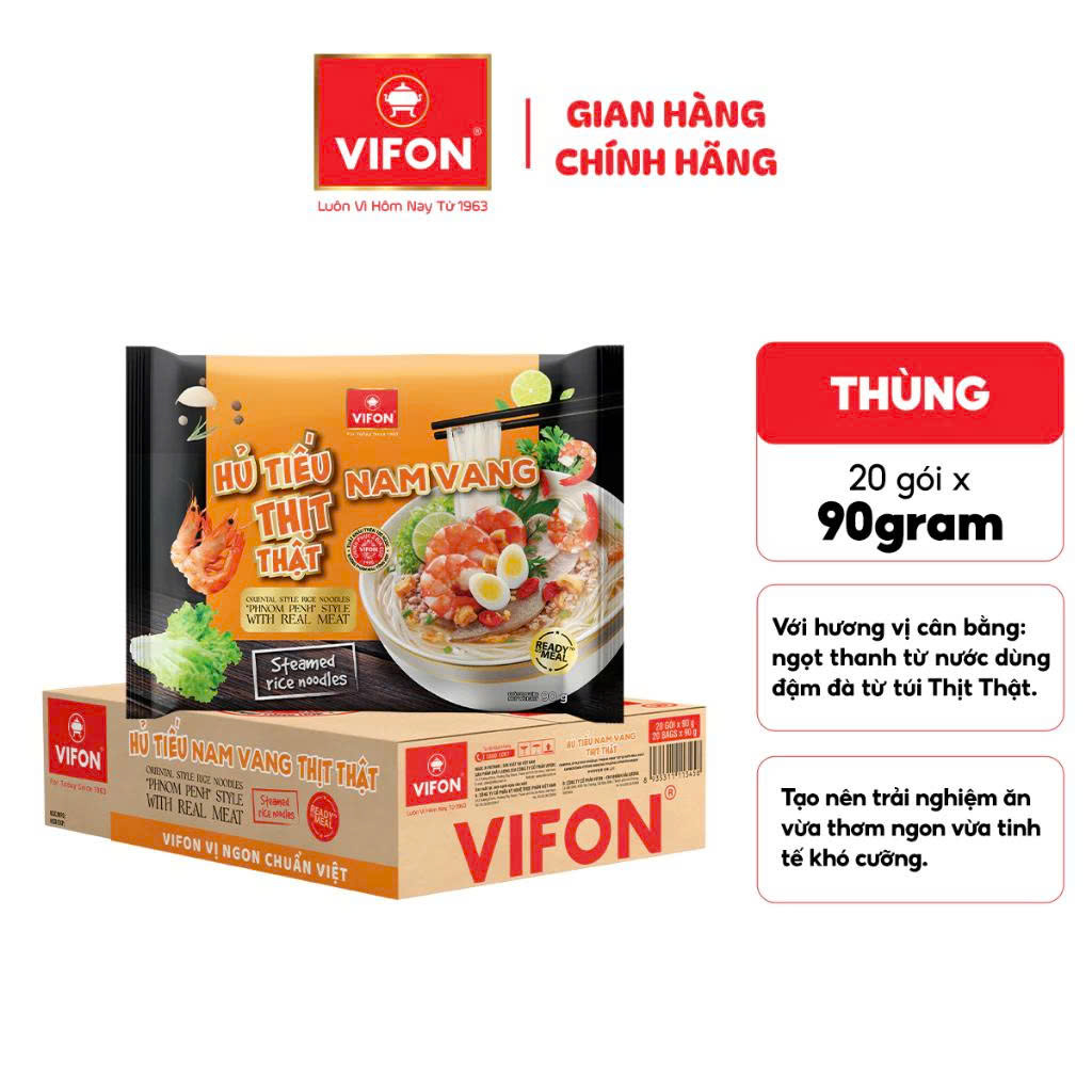 Hủ Tiếu Nam Vang Thịt Thật VIFON 90g/ Gói
