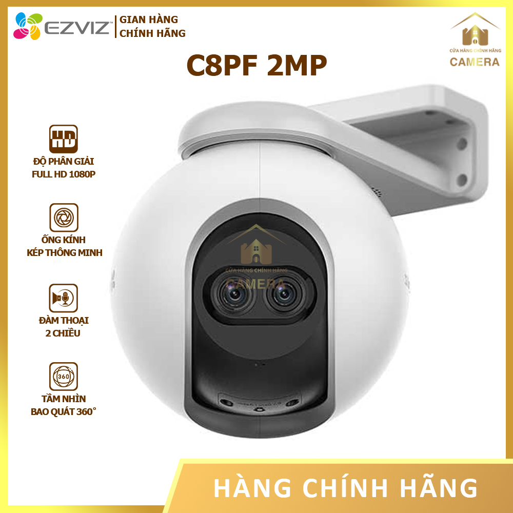 [CHÍNH HÃNG] Camera Wi-FI EZVIZ C8PF 2MP - Ống Kính Kép Thông Minh - Phát Hiện Hình  Dạng Người -  Tầm Nhìn Bao Phủ 360 - Cửa Hàng Camera Chính Hãng