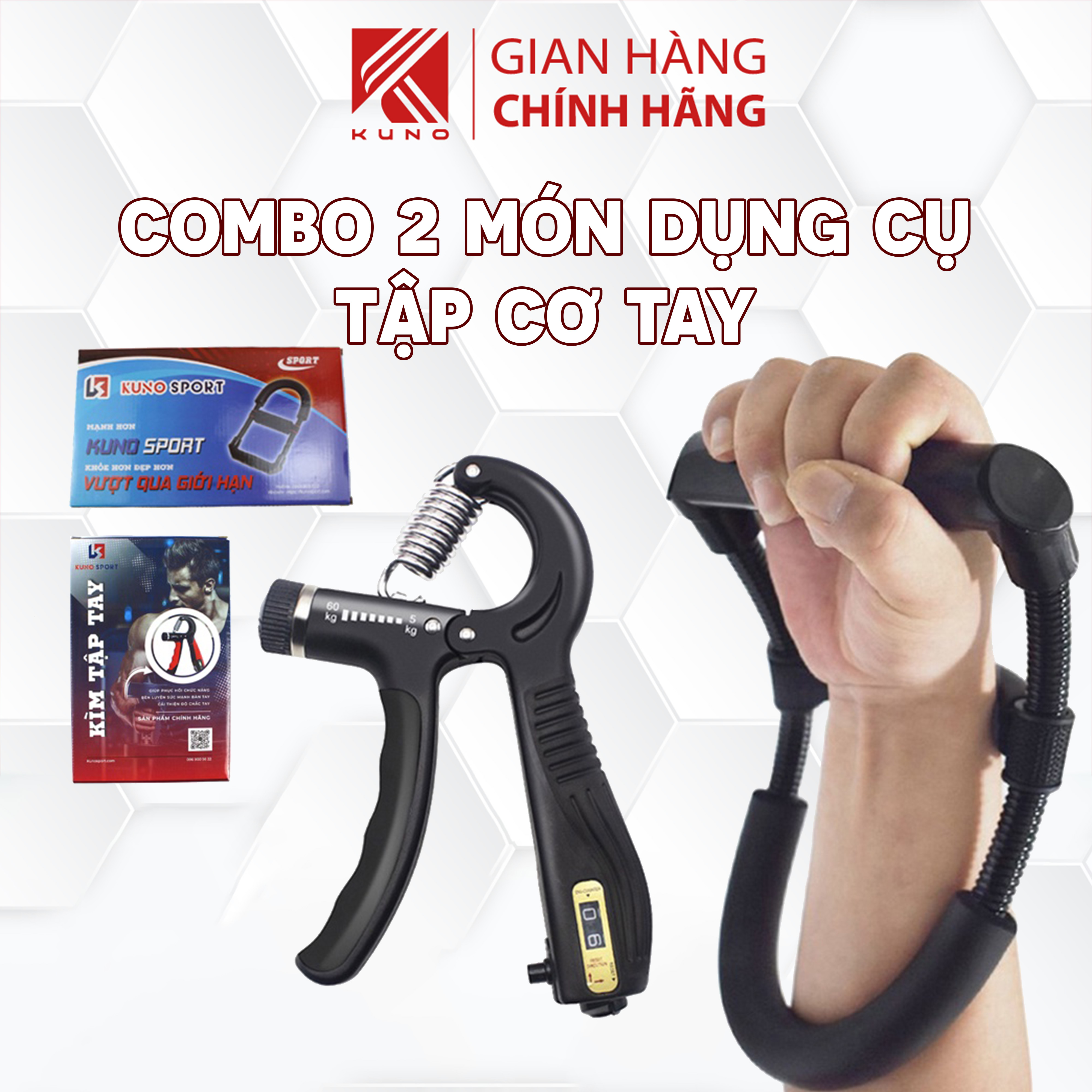 ComBo 2 Sản Phẩm Dụng Cụ Tập Cổ Tay Chữ U Cao Cấp Và Kìm Tập Tay Đếm Số Cao Cấp