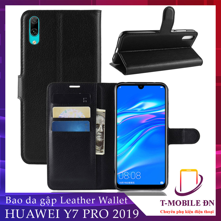 Bao da Huawei Y7 Pro 2019 Ốp lưng da 2 mặt Cao cấp có nắp gập và chống xem video tiện lợi cho Huawei Y7 Pro 2019