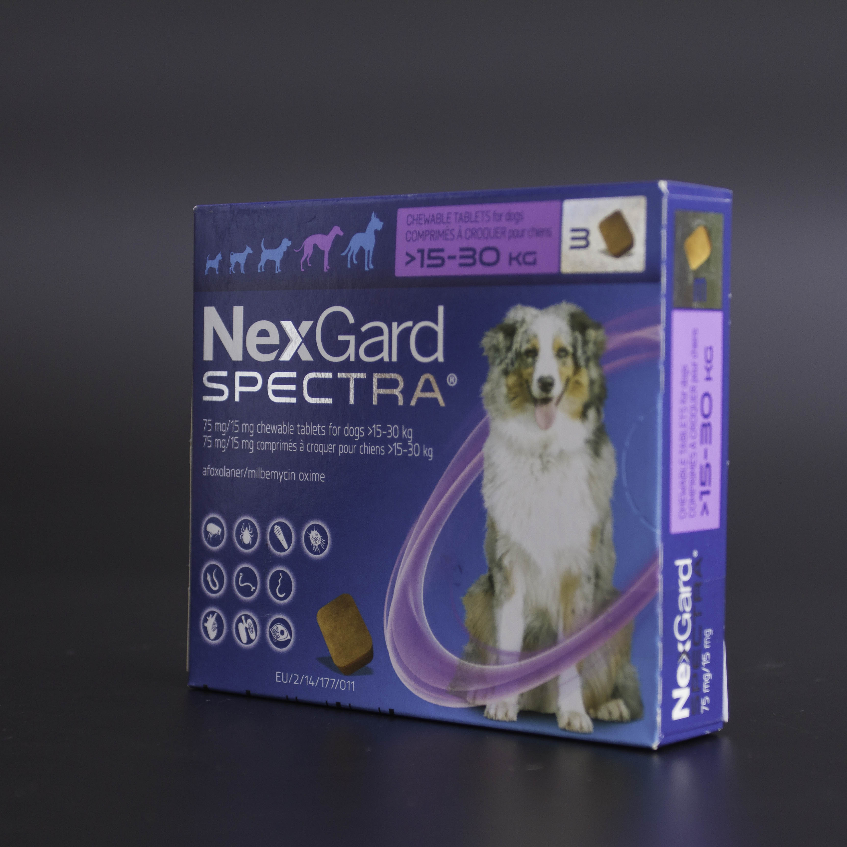 Viên nhai NexGard Spectra phòng nội, ngoại ký sinh trùng cho chó 15-30KG