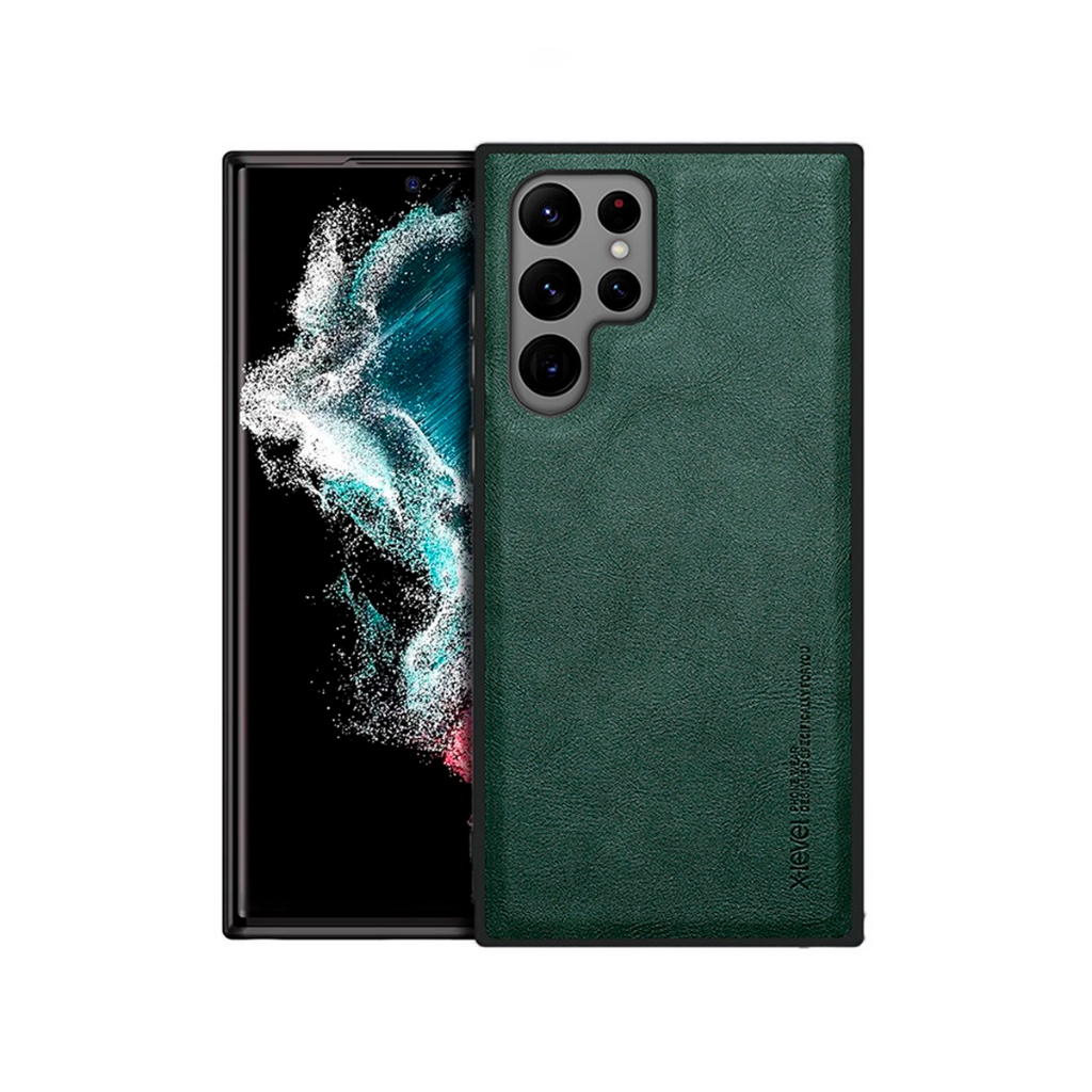 Ốp lưng x-level earl iii leather s22 ultra viền dẻo mỏng nhẹ lưng da pu