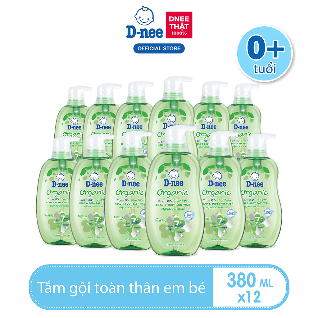 Combo 12 tắm gội toàn thân em bé d-nee 380 ml - organic