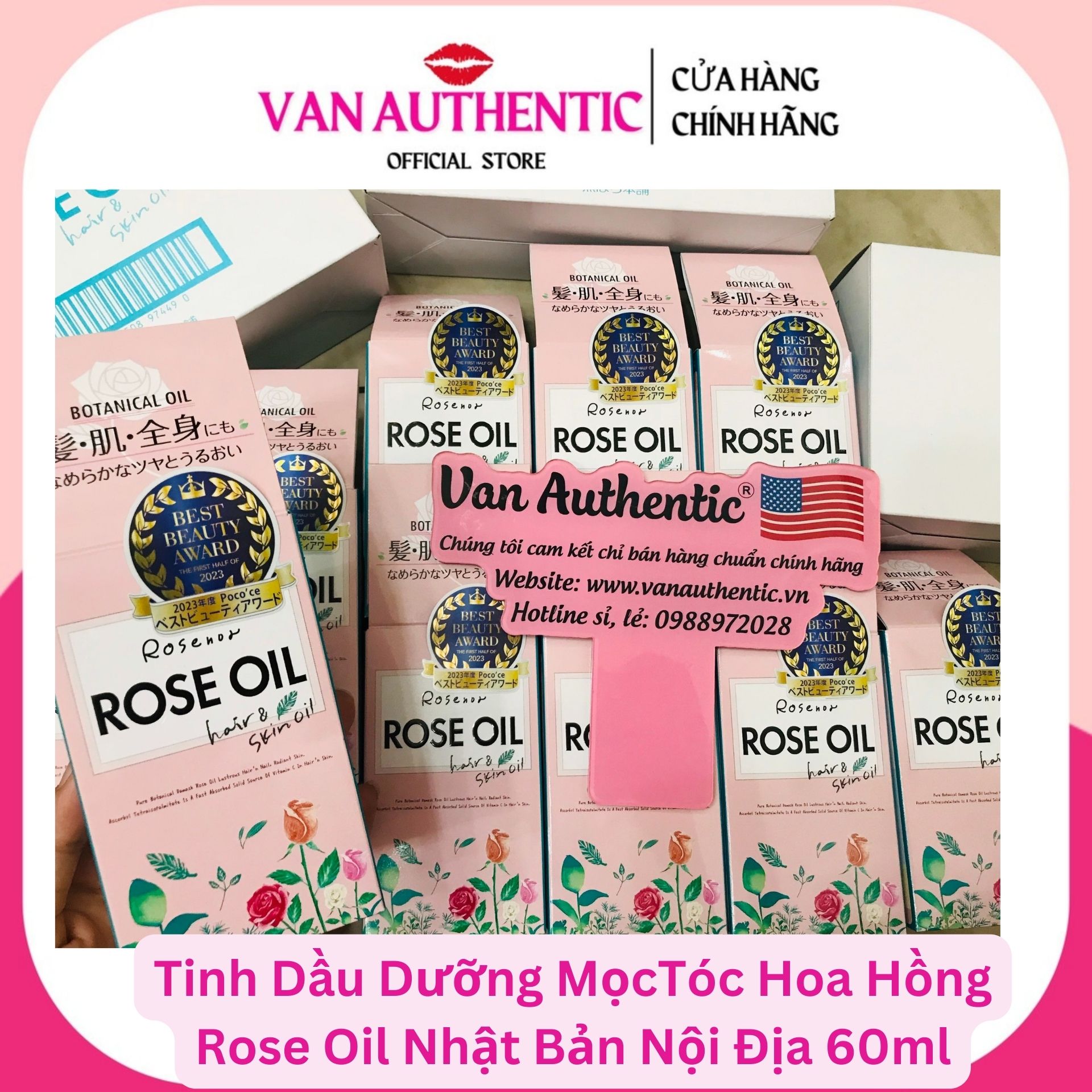 Dầu dưỡng Rose Oil Botanical Nhật Bản dầu dưỡng tóc dưỡng móng