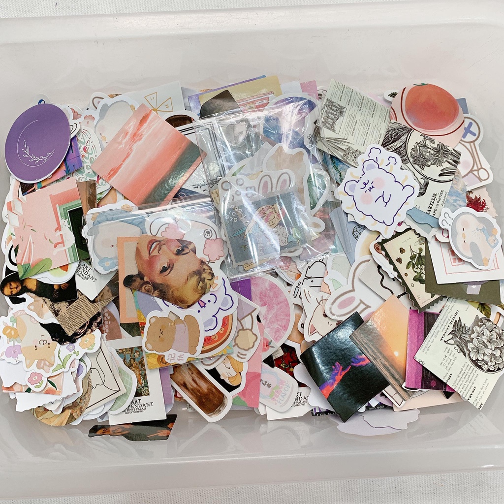 Túi 10 sticker ngẫu nhiên - 10 miếng hình dán dễ thương vintage random