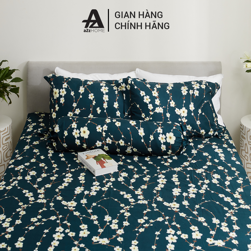 Bộ Ga Giường 4 Món Chính Hãng White Sakura Mềm Mại 100% Mirco Silk Cao Cấp A2Z Home