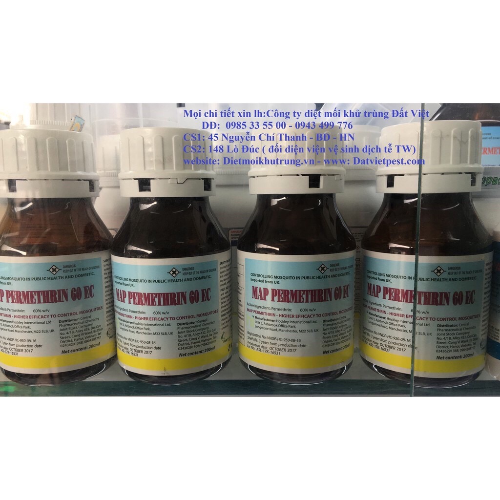 Thuốc diệt muỗi côn trùng Map Permethrin 60 EC chai 200ml CSNC104- Nhập khẩu nguyên chai từ Anh Quốc