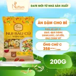 Nui Rau Củ Quả Ngũ Sắc Hữu Cơ Chữ C Ăn Dặm Cho Bé Eat Clean Giảm Cân Ăn Kiêng Nuffam - Túi 200gr