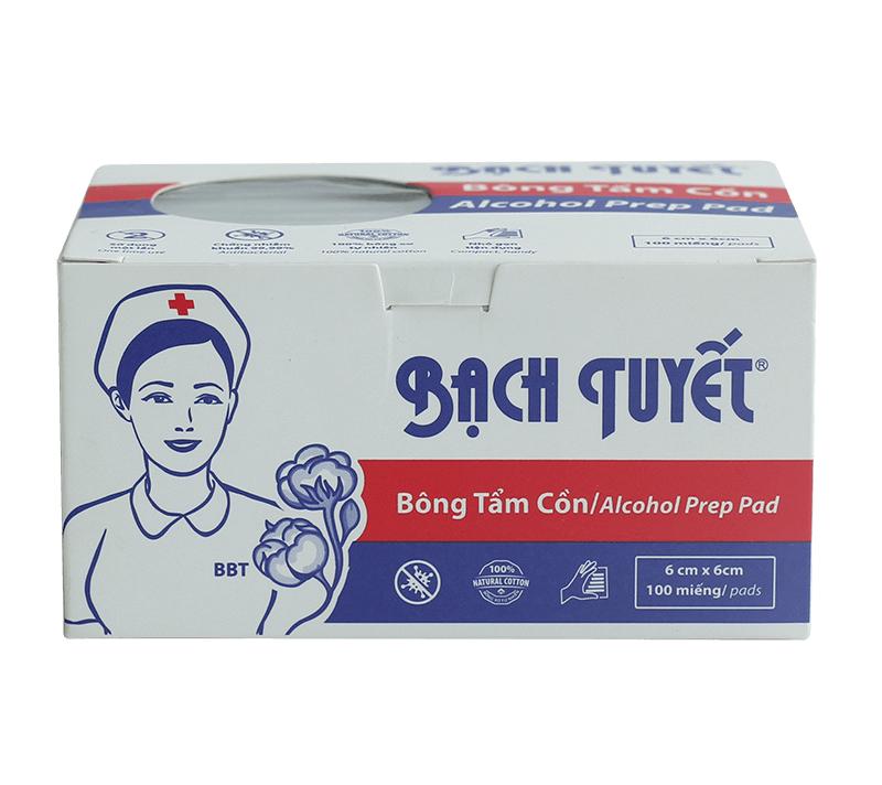 Bông tẩm cồn sát khuẩn dùng cho da thay nước sát khuẩn hộp 100 miếng