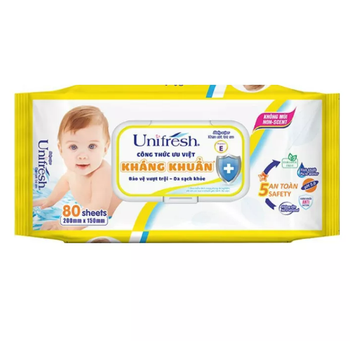 Combo 3 Khăn ướt UniFresh Vitamin E 80pcs