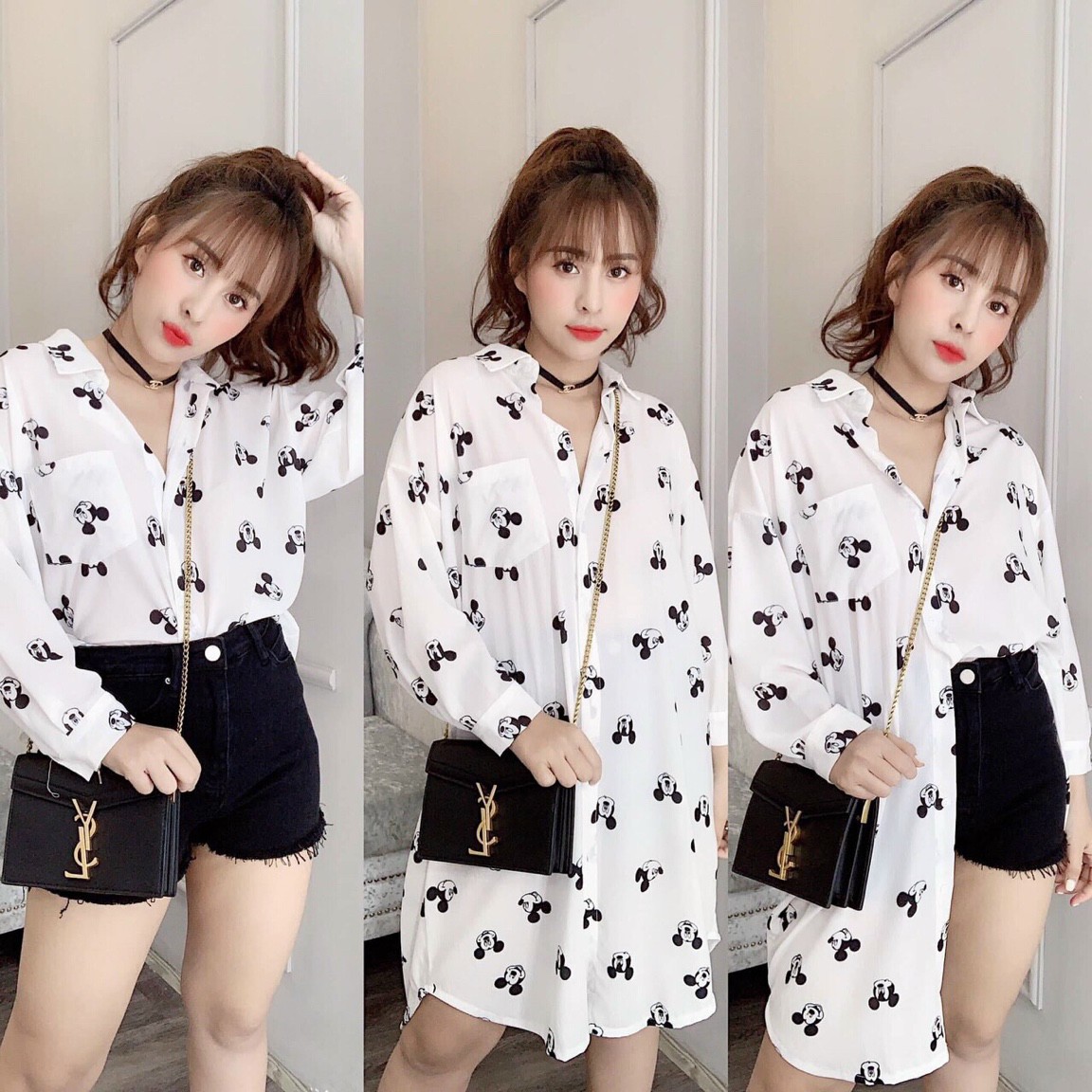 ĐẦM NỮ KIỂU SƠ MI TAY DÀI CHẤT VẢI VOAN DÀY MỊN CÓ THỂ MẶC NHƯ ĐẦM CÓ THỂ MẶC NHƯ ÁO SƠ MI ĐỀU ĐẸP SGR