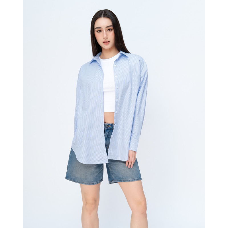 Áo sơmi dáng rộng Striped Oversize Shirt