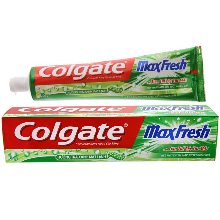Kem đánh răng Colgate MaxFresh trà xanh cực the mát 200g