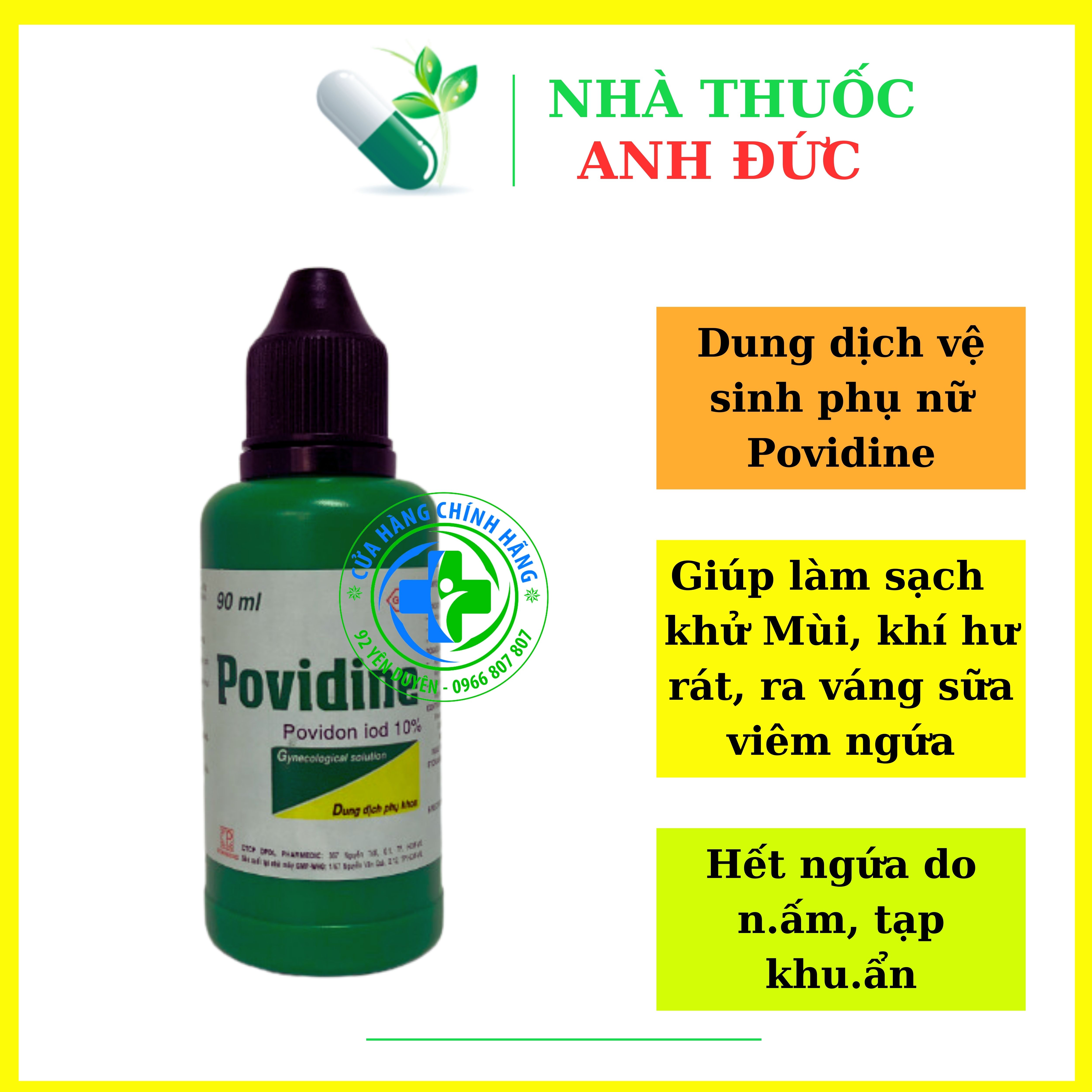 Dung dịch vệ sinh phụ nữ Povidine giúp giảm viêm, nấm ngứa
