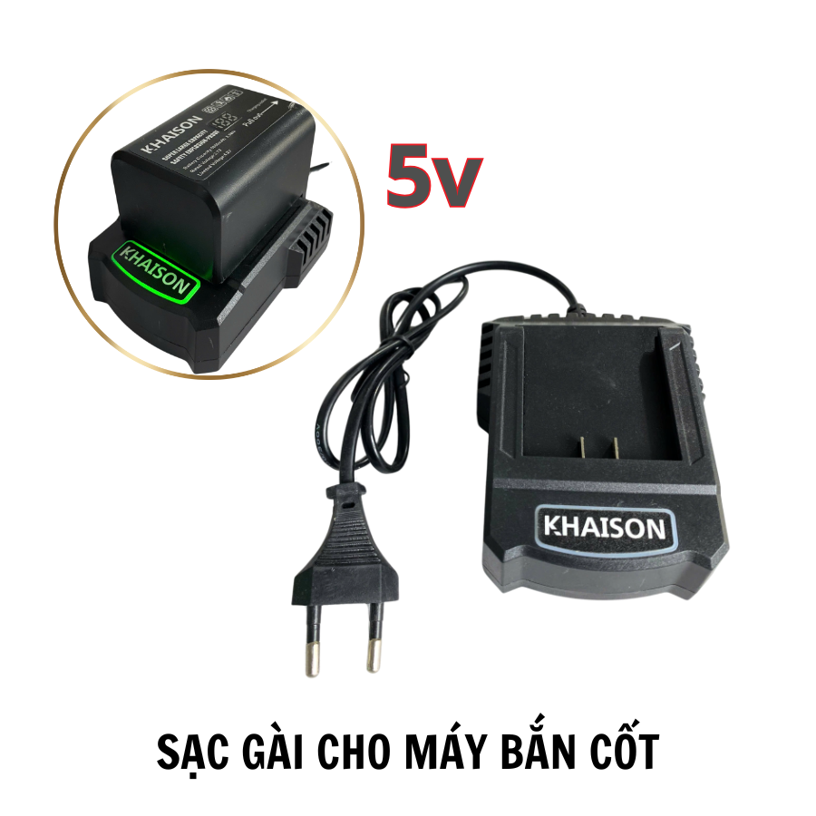 Sạc gài KHAISON cho máy bắn cốt, máy cân bằng laser 5v có đèn báo sạc