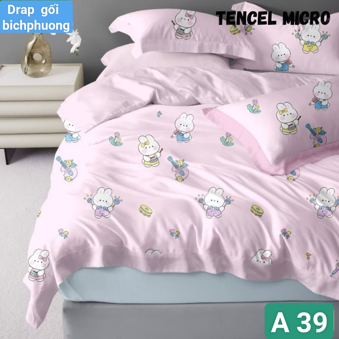 Bộ drap gối Tencel vải nhập Hàn Quốc đỉnh cao mát mềm mại