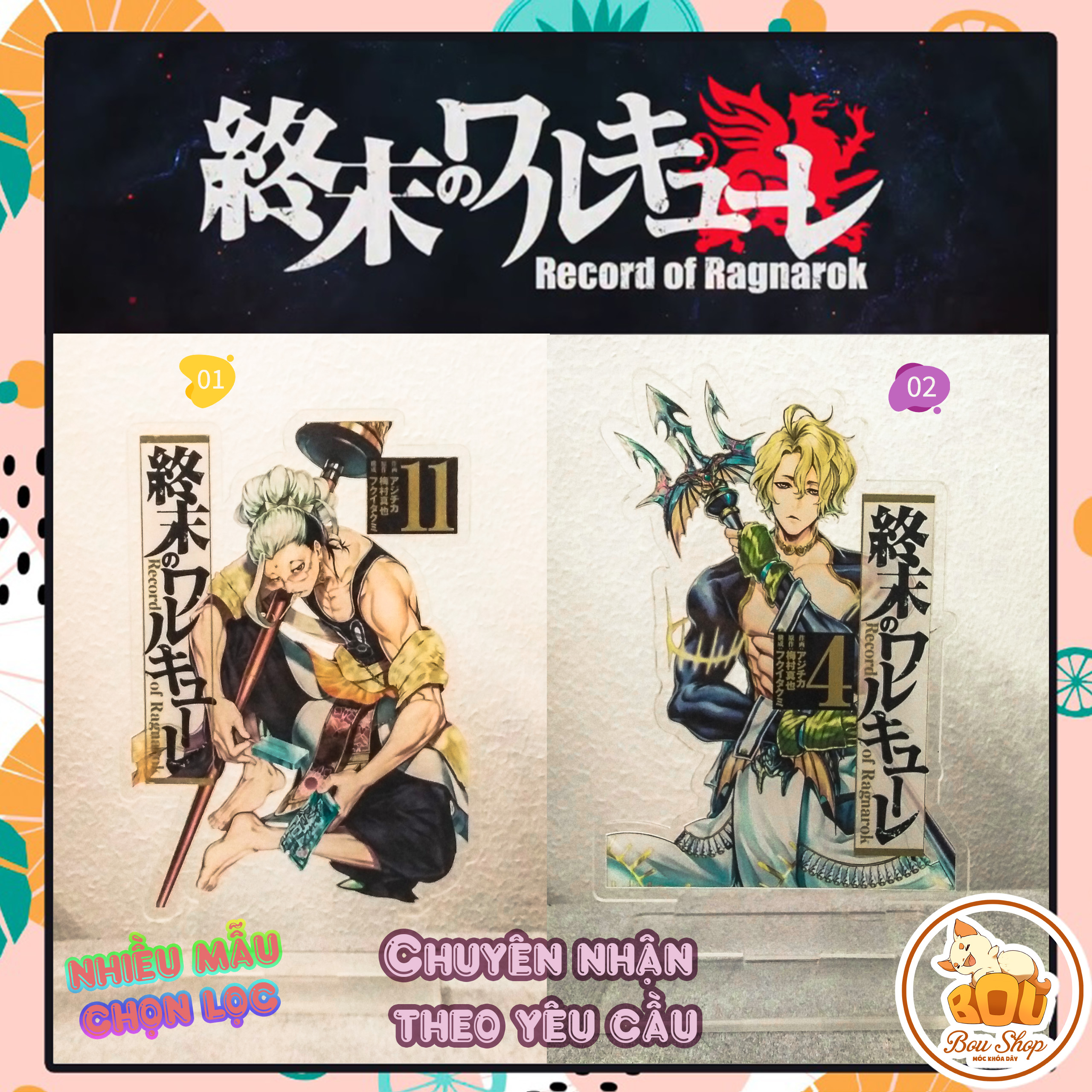 Tượng đứng Standee Acrylic Mica Record of ragnarok - Shuumatsu no Valkyrie - Đại chiến người và thần theo yêu cầu