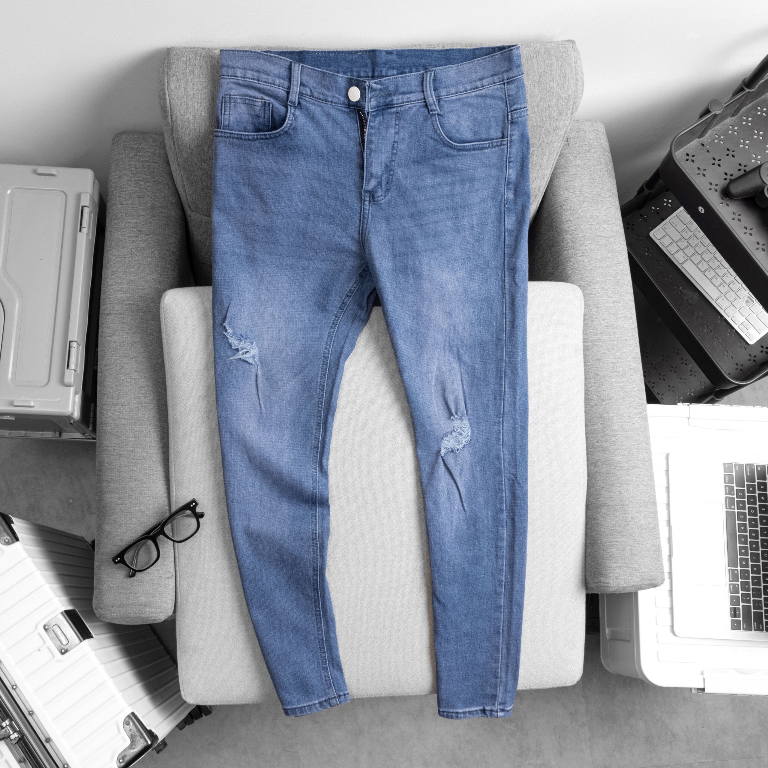 Quần jean nam LQE06 QUẦN BÒ NAM co giãn ống đứng form chuẩn nút gài hình thật hàng mới