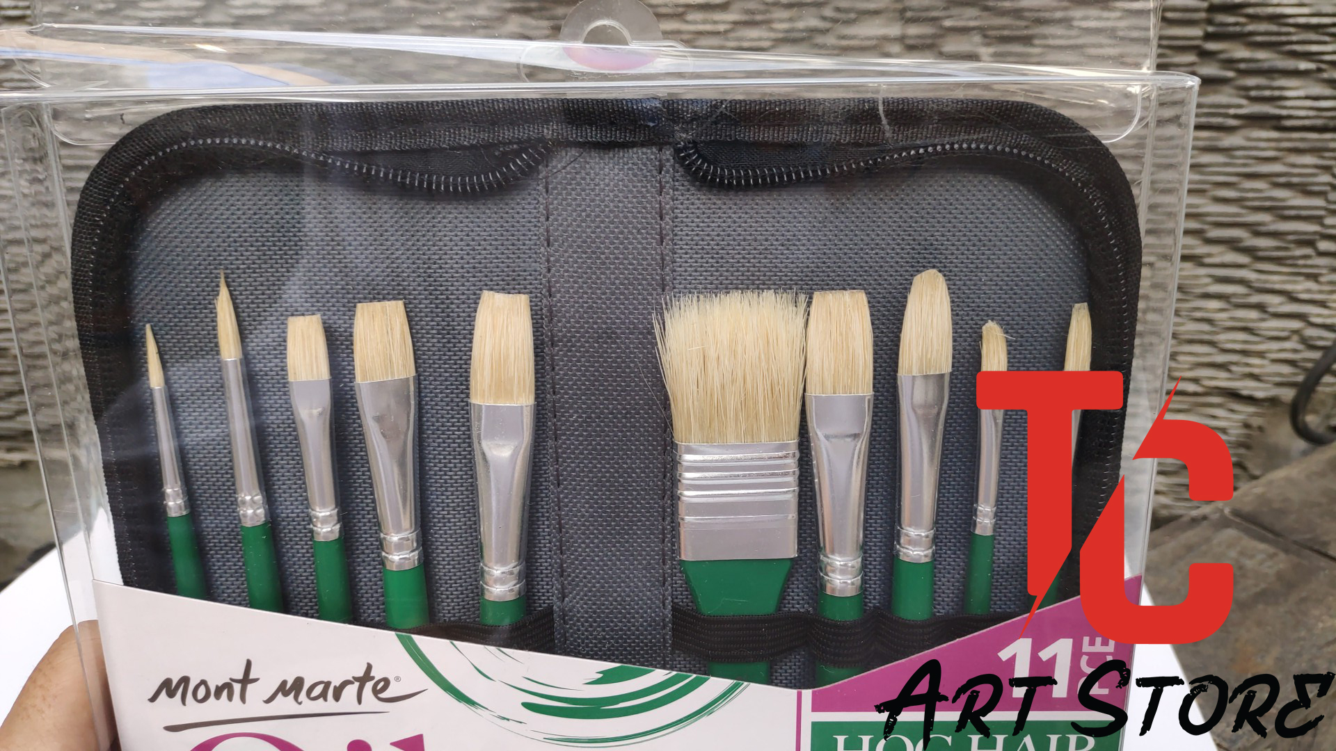 Bộ cọ set 10 đầu chuyên vẽ sơn dầu mont marte bmhs0031