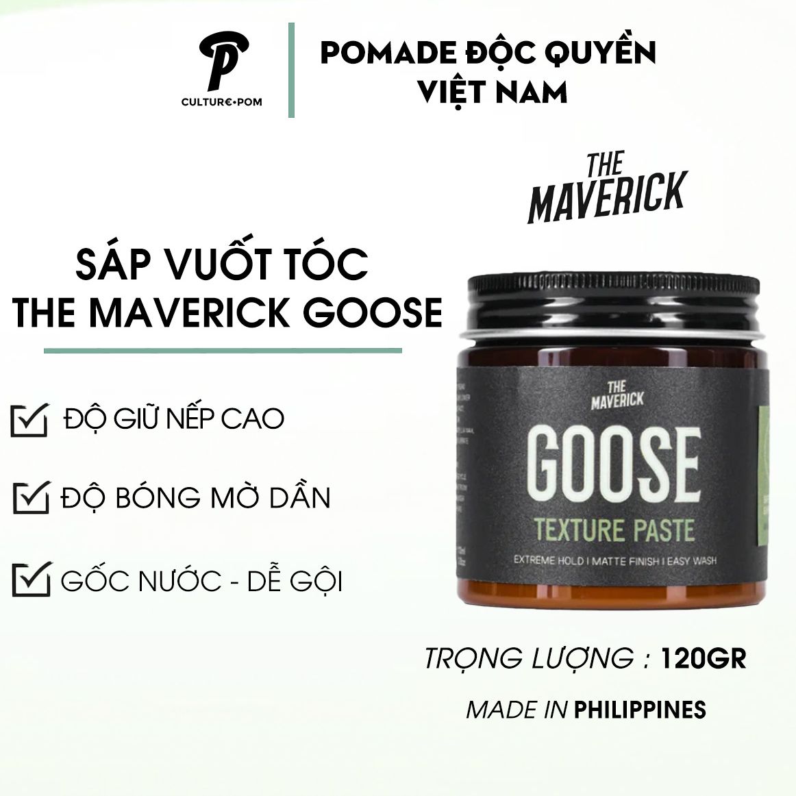 THE MAVERICK CHÍNH HÃNG ⎮ SÁP VUỐT TÓC GOOSE MATTE PASTE