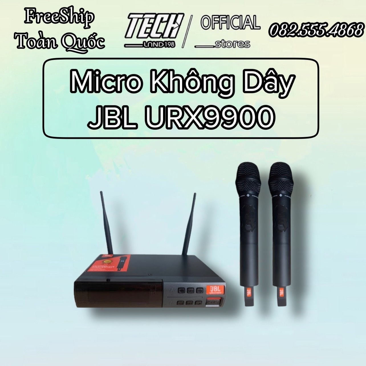 Micro không dây JBL URX9900 plus+ - 2 râu cao cấp, bắt sóng cực mạnh, hát nhạy, chống hú rít