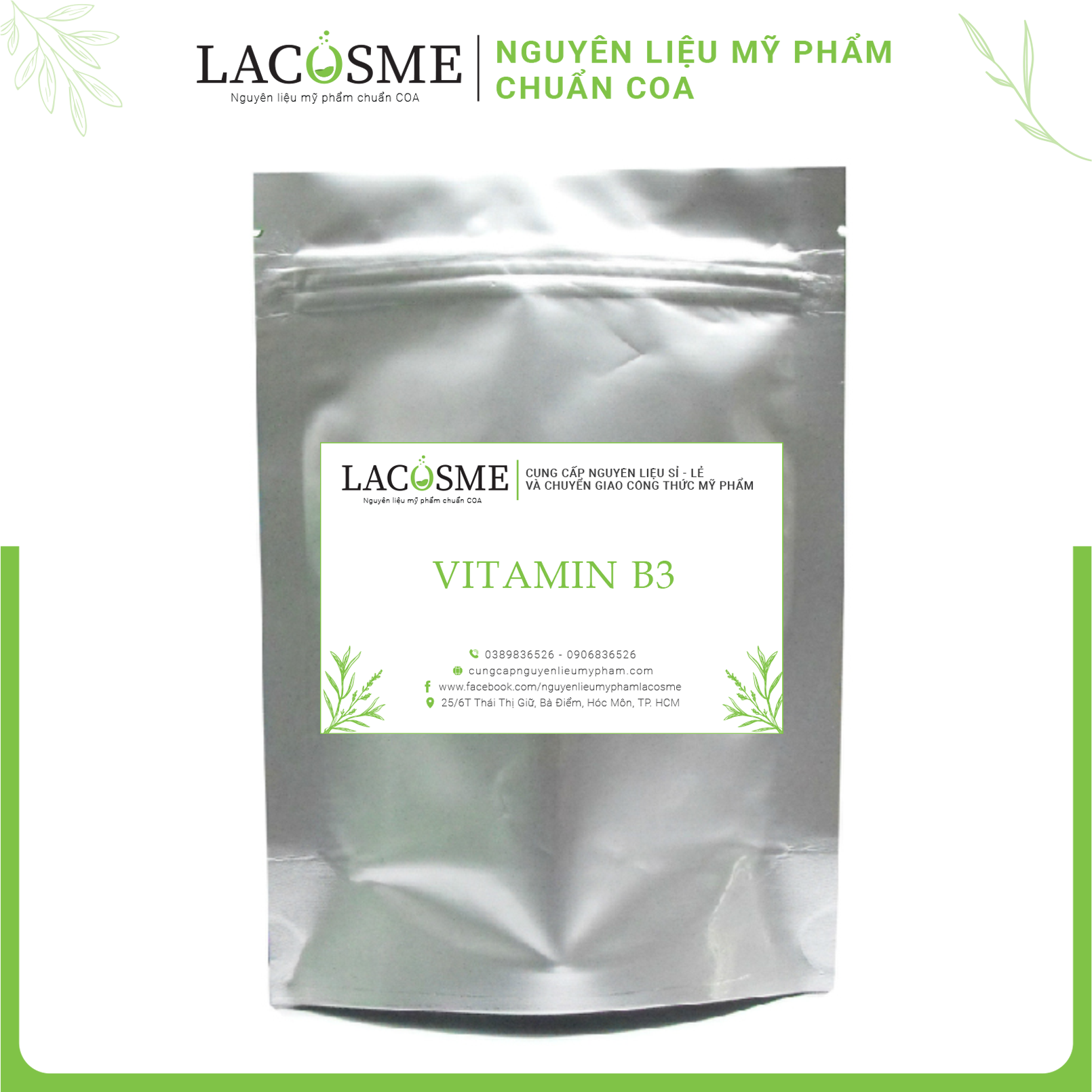 1KG Nguyên liệu mỹ phẩm Vitamin B3 làm trắng an toàn