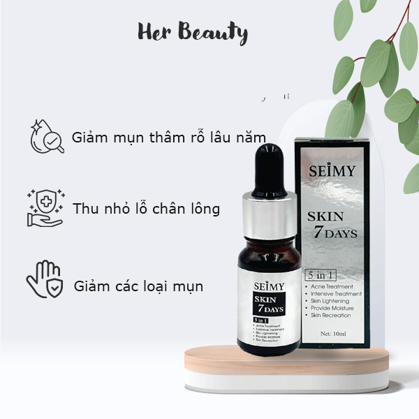 Seimy - Skin 7 Days Serum giảm mụn thâm rỗ công dụng sau 7 ngày