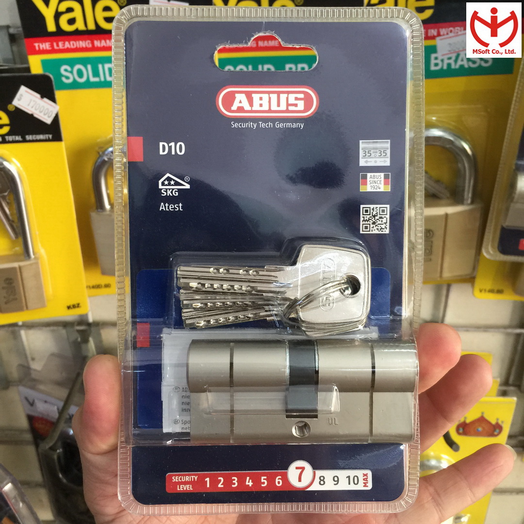Lõi ruột khóa abus d10 ps dài 70mm tâm 35/35 - msoft