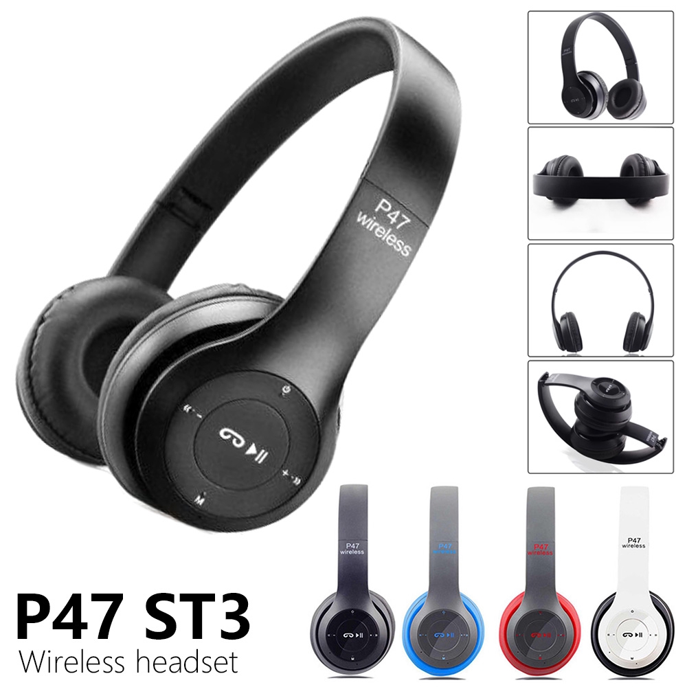 [HCM]Tai nghe không dây bluetooth Tai Nghe Bluetooth P47 Chụp Tai có khe cắm thẻ nhớTai nghe không dây thông minh thiết bị cao cấp đa năng