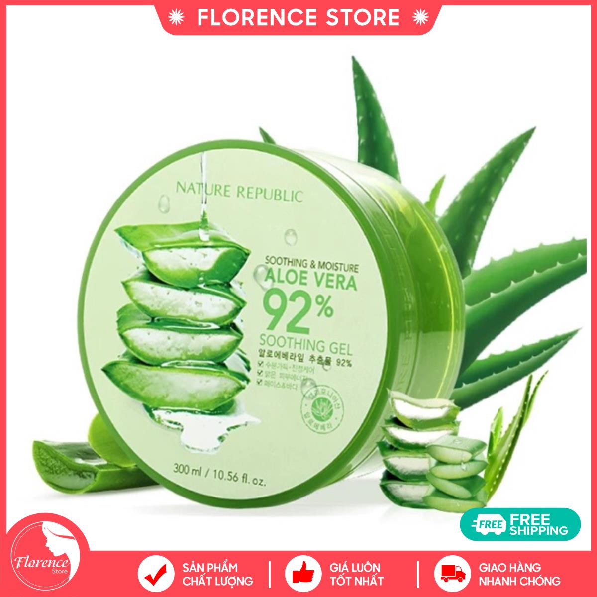 Gel lô hội Nature Republic Aloe Vera 92% Soothing Gel Hàn Quốc HNCosmetics