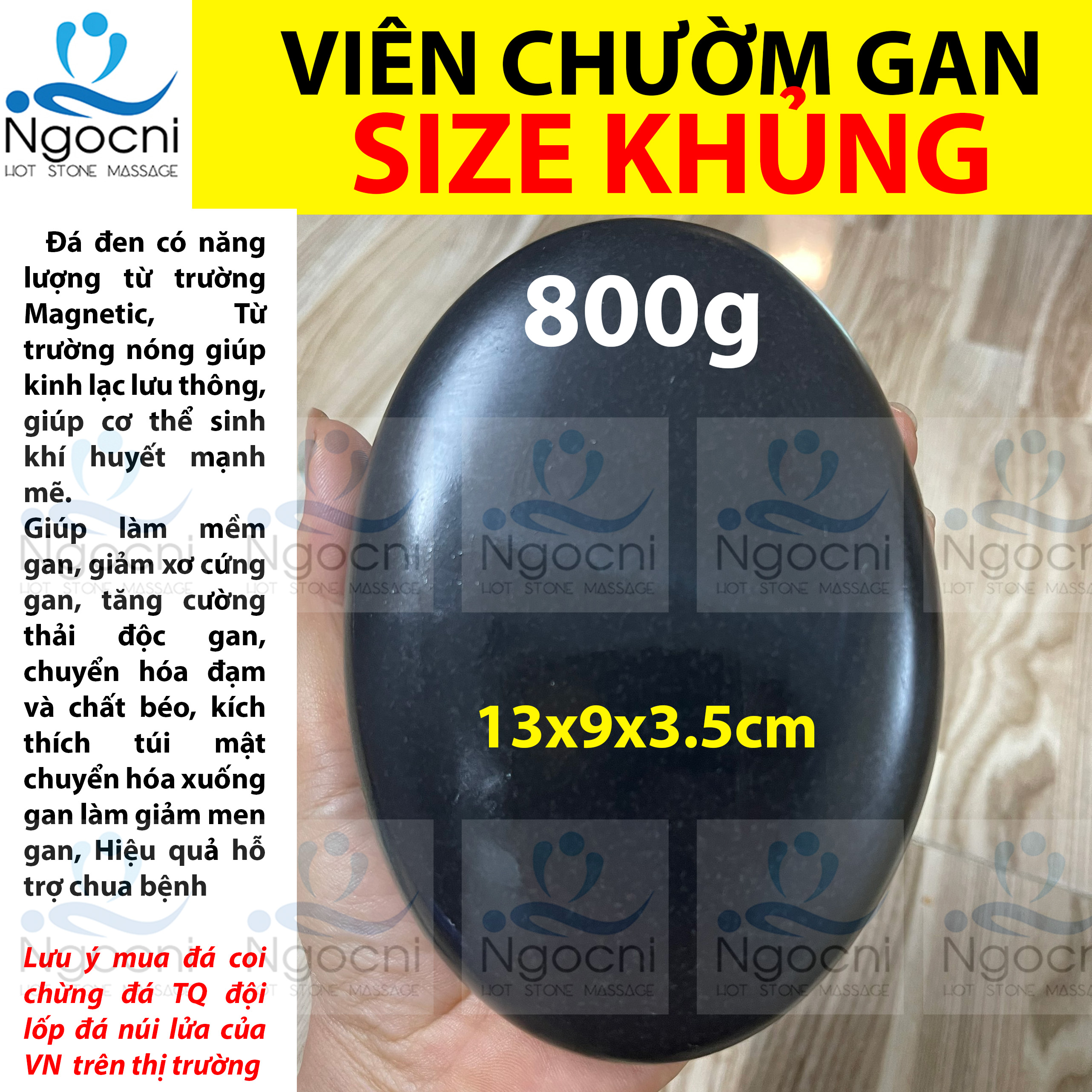 Đá Chườm Gan Size Khủng 800g-850g Đá Nóng Massage Đá Núi lửa Viên Chườm Gan