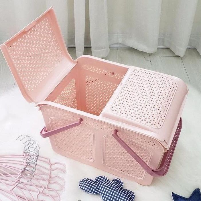 { LÀN TO } Làn giỏ đựng đồ đi sinh Việt Nhật đa năng có nắp mở rộng tiện lợi, Giỏ đựng đồ sơ sinh cho bé