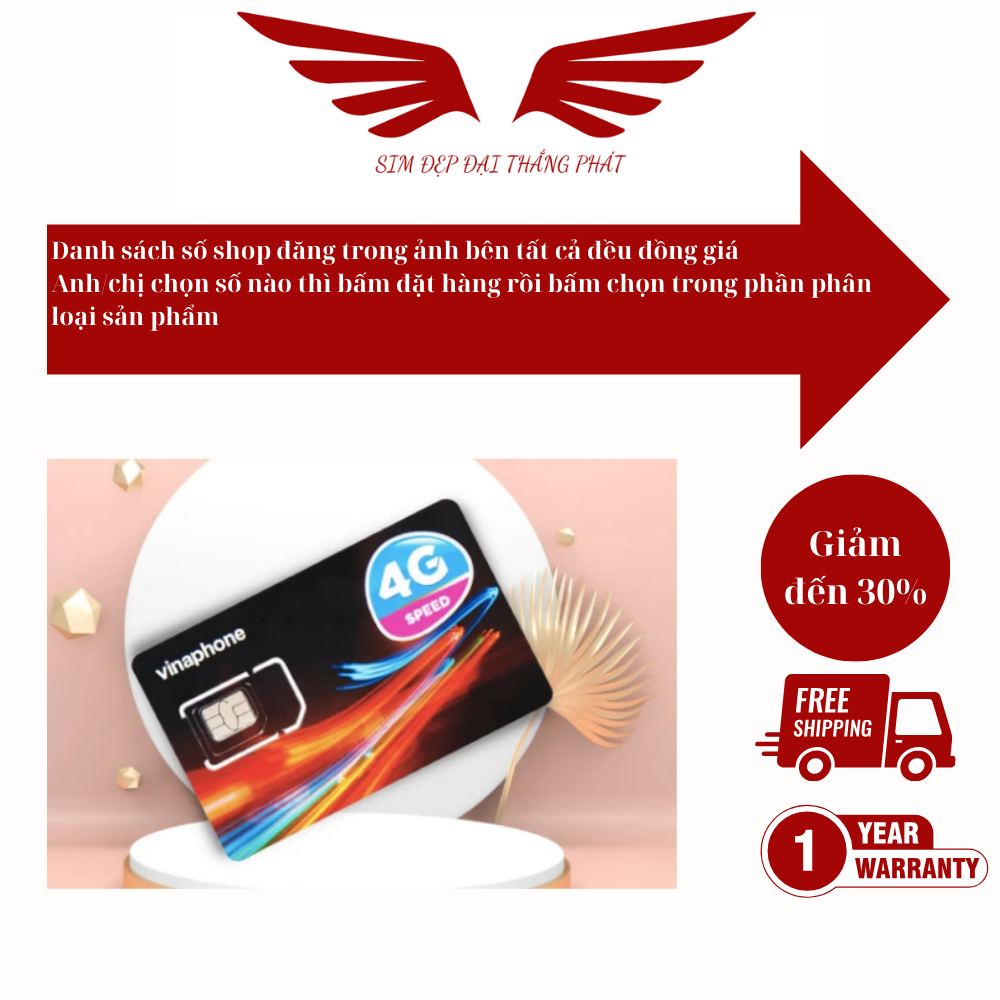 Sim số đẹp Vinaphone sim lộc phát, sim thần tài sim mới chưa đăng ký chưa kích hoạt