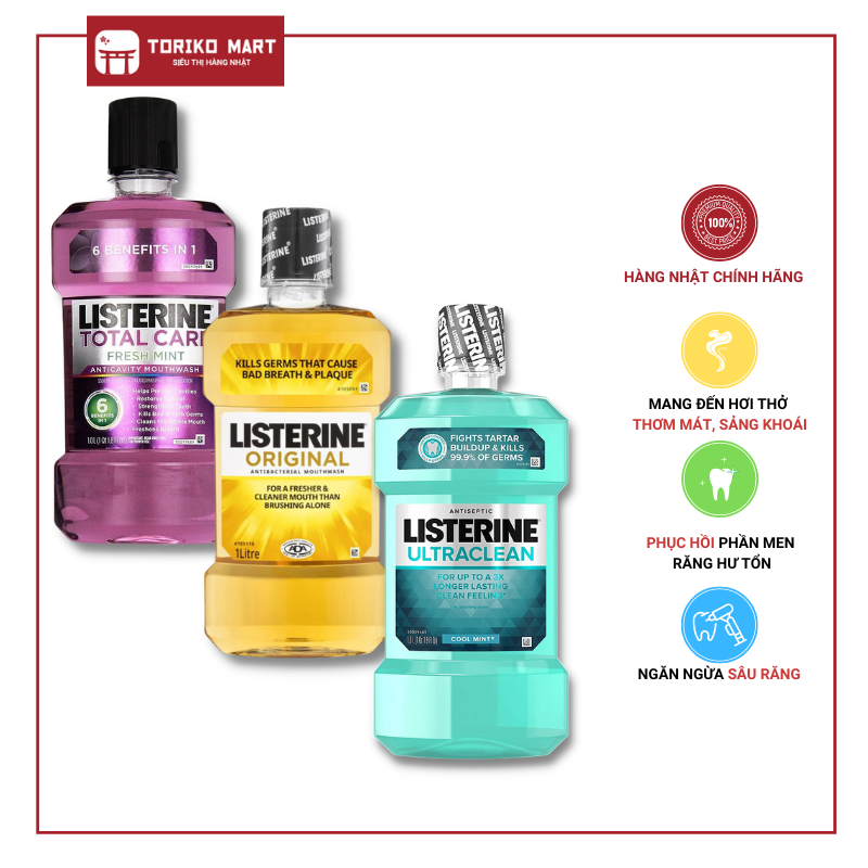 Nước súc miệng Listerine 1000ml Nhật Bản - Toriko Mart