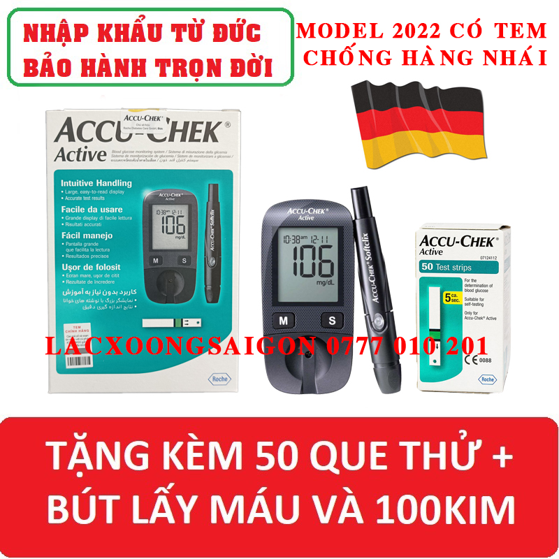 Máy đo đường huyết Accu-Chek Active ( Hàng chính hãng bảo hành trọn đời )