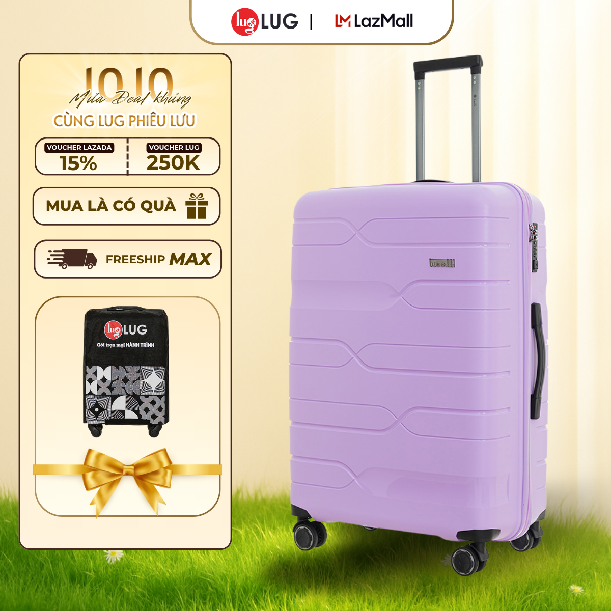 Vali Kéo LUG Lusetti Nolan Size 28 LS802 Nhựa PP Chống Bể vỡ, Hạn Chế Trầy Xước, Khóa Số TSA Bảo Mật Cao