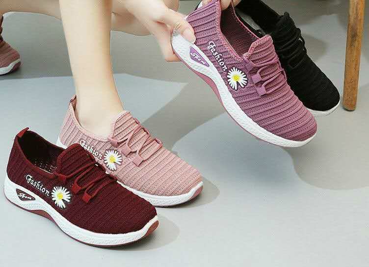Giày thể thao nữ hoa cúc vải mềm đi bộ êm chân-halavnxk