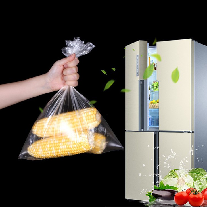 [KHUYẾN MÃI ] Túi đựng thức ăn- túi đựng thực phẩm tự phân hủy -1 cuộn 120 túi khổ lớn