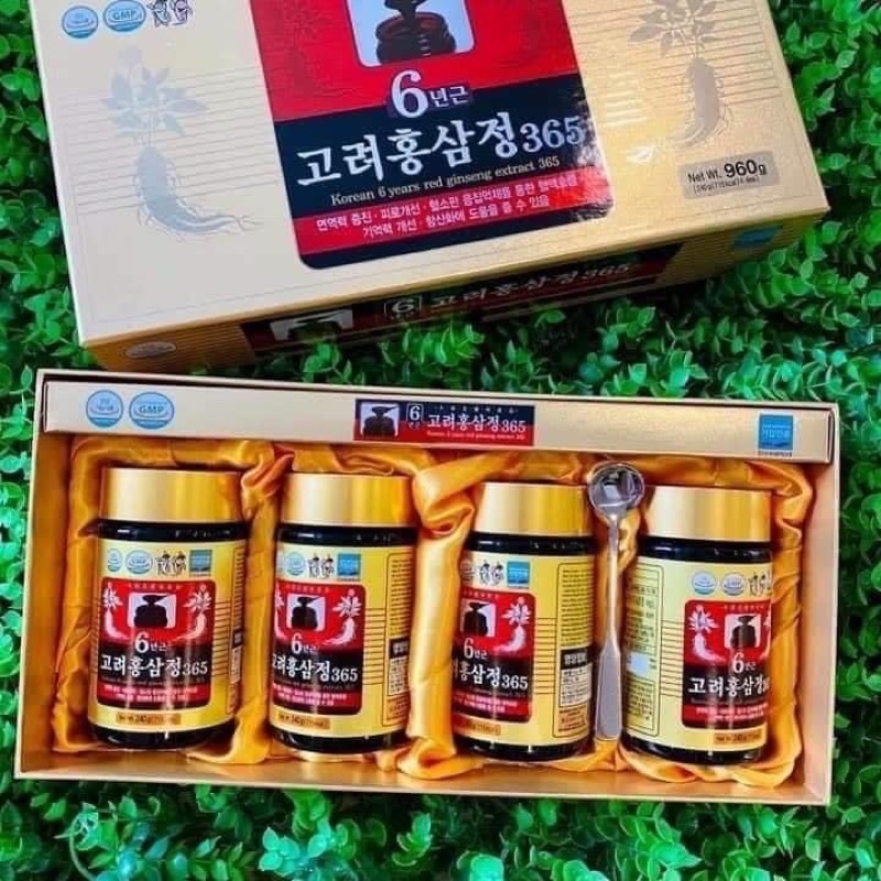 Cao hồng sâm 6 tuổi 365 hàn quốc, hộp 4 lọ x 240ml