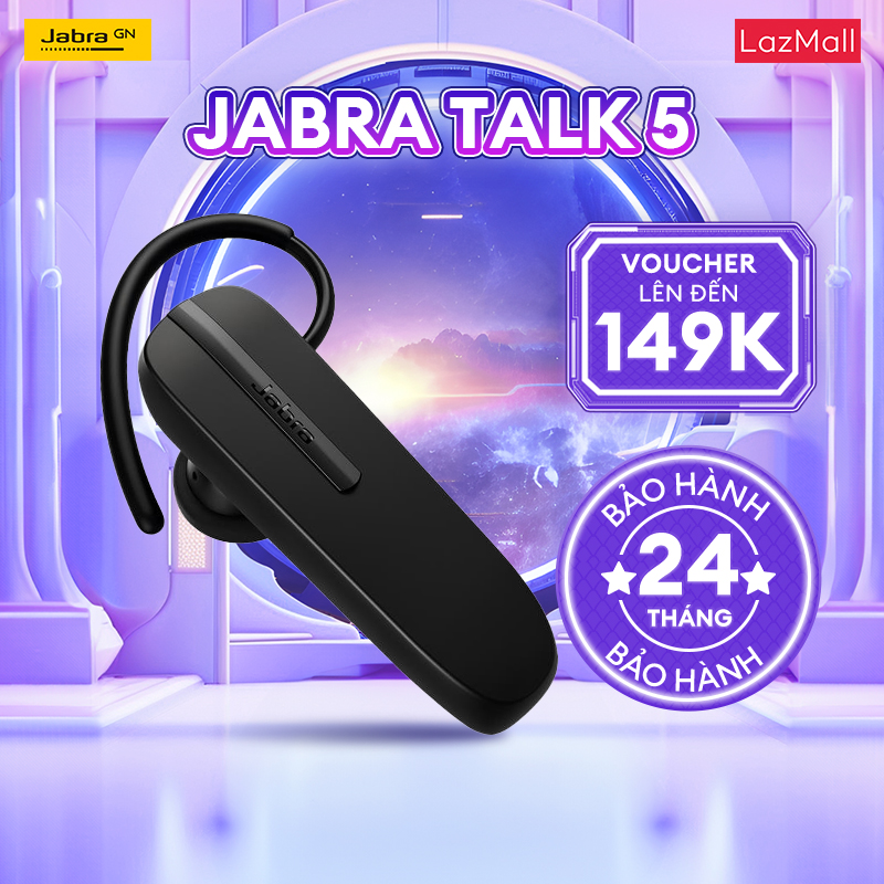 Tai Nghe Bluetooth Jabra Talk 5 Chuyên Đàm Thoại Sử Dụng Lên Đến 11H  10m Range  Hàng Chính Hãng
